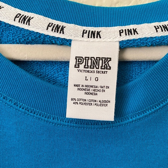 PINK Victoria's Secret Teal Sweatshirt NWOT - Picture 2 of 5